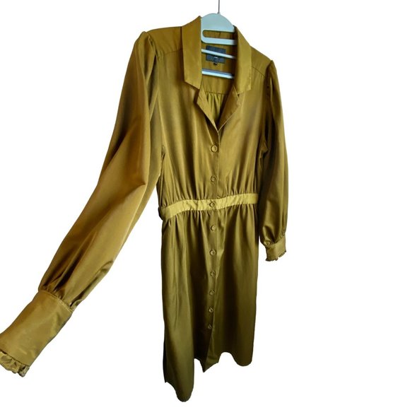 FRNCH Women's Collared‎ Long Sleeve Button Down Maxi Dress Size M - Picture 6 of 14